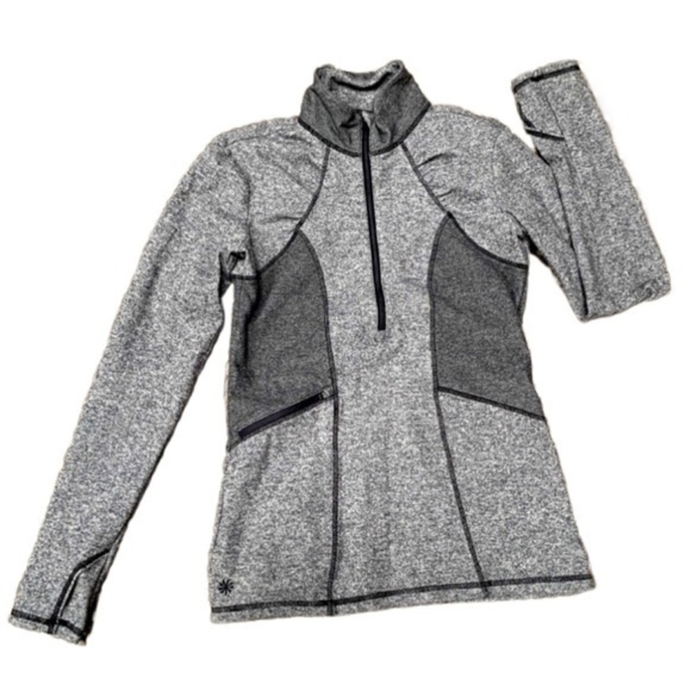 Athleta Running Wild 1/2 Zip Pullover Running Jacket Shirt Gray Size XS